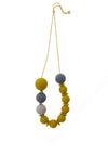 Nour London Lime Green & Grey Beaded Necklace