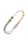 Nour London Multicoloured Bead, Pearl & Crystal Necklace