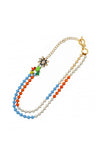 Nour London Multicoloured Bead, Pearl & Crystal Necklace