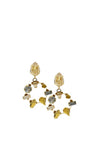 Nour London Crystal Shapes Statement Earrings, Gold