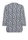 Olsen Tunic Neck Print T-Shirt, Navy Multi