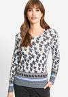 Olsen Block Print T-Shirt, Navy Multi