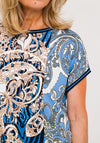 Olsen Ornate Floral Print T-Shirt, Blue