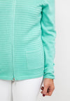Olsen Ribbed Zip Cardigan, Mint Green