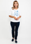 Olsen Petal Graphic T-Shirt, White & Blue