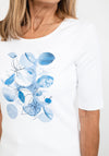 Olsen Petal Graphic T-Shirt, White & Blue