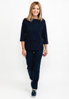 Olsen Square Pattern Top, Navy