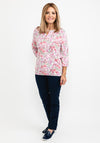 Olsen Floral Keyhole Neck T-Shirt, Blossom