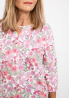 Olsen Floral Keyhole Neck T-Shirt, Blossom