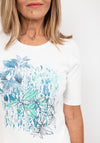 Olsen Leaf & Snake Print Graphic T-Shirt, White Multi