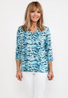 Olsen Blur Pattern Top, Blue Multi