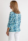 Olsen Blur Pattern Top, Blue Multi