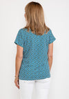 Olsen Scale & Floral T-Shirt, Green Multi