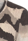 Olsen Abstract Print T-Shirt, Brown & Beige