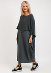 One Life Vanna One Size Cropped Poncho Top, Graphite