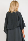 One Life Vanna One Size Cropped Poncho Top, Graphite