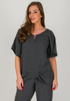 One Life Carol One Size Relaxed Fit Cotton Top, Graphite Grey