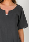 One Life Carol One Size Relaxed Fit Cotton Top, Graphite Grey