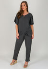 One Life Carol One Size Relaxed Fit Cotton Top, Graphite Grey