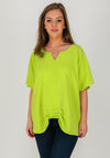 One Life Carol One Size Relaxed Fit Cotton Top, Lime