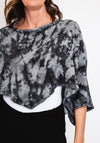 One Life Vanna One Size Cropped Poncho Top, Washed Black