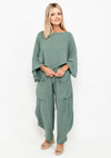 One Life Vanna One Size Cropped Poncho Top, Agave