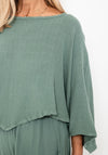 One Life Vanna One Size Cropped Poncho Top, Agave