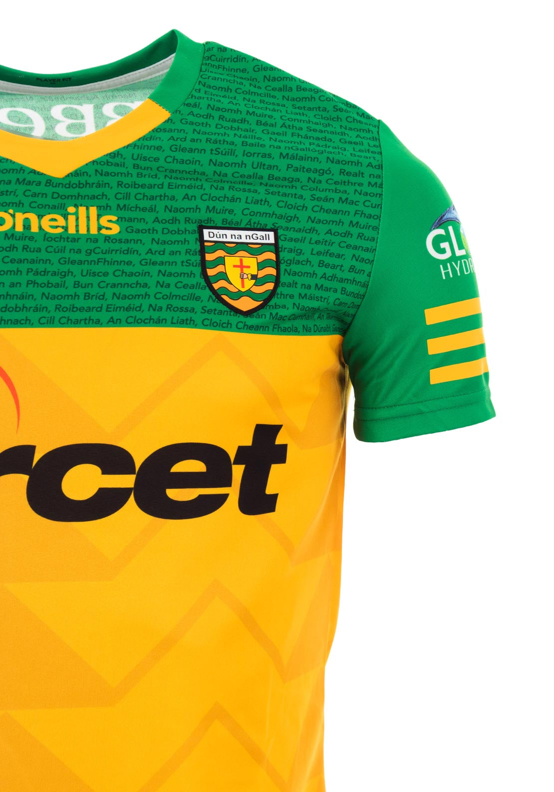 O’Neills Donegal GAA Adult Home Jersey Tight Fit Jersey 2022/23, Amber