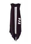 Ora Monochrome Split Hem Dress, Black & White