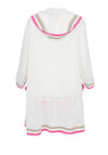 Ora Cardigan & Vest Top Two Piece, White & Pink