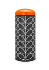 Orla Kiely Retro Silent Bin by Brabantia in Linear Stem Print, Charcoal, 30ltr