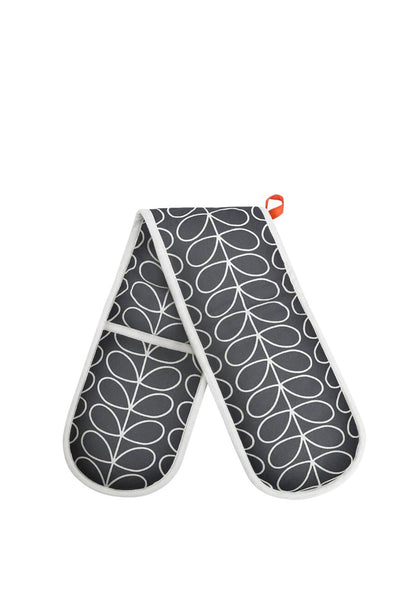 orla kiely gardening gloves Orla Kiely Linear Stem Double Oven Glove, Slate