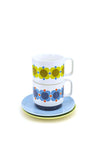 Orla Kiely Set of 2 Teacups, Yellow & Blue