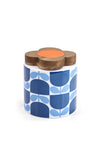 Orla Kiely Block Flower Ceramic Storage Jar, Blue Multi