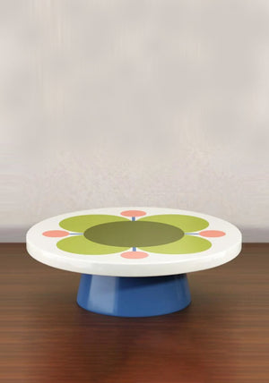 Orla Kiely Atomic Flower Cake Stand, Green Multi