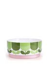 Orla Kiely Block Flower Fruit Bowl, Green Multi