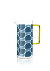 Orla Kiely Block Flower Glass Water Jug, Blue Multi