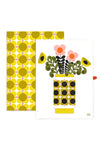 Flowers Set of 2 Tea Towels, Yellow Multi