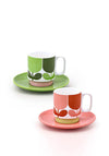 Orla Kiely Set Of 2 Espresso Cups, Multicoloured