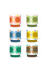 Orla Kiely Set of 6 Atomic Flower Mugs, Multicoloured
