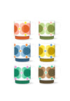 Orla Kiely Set of 6 Atomic Flower Mugs, Multicoloured