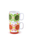 Orla Kiely Atomic Flower Set of 2 Mugs, Pink Multi