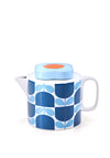 Orla Kiely Block Flower Ceramic Teapot, Blue Multi