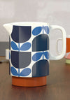 Orla Kiely Ceramic Block Flower Water Jug, Blue Multi