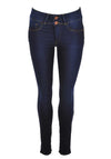 Tiffosi Womens One Size Double Up Skinny Jeans, Dark Blue Denim