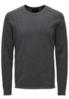 Jack & Jones Simple Fine Knit Cotton Sweater Jumper, Dark Grey