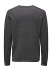 Jack & Jones Simple Fine Knit Cotton Sweater Jumper, Dark Grey