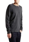 Jack & Jones Simple Fine Knit Cotton Sweater Jumper, Dark Grey