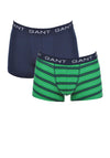 GANT 2 Pack Cotton Stretch Boxer Short Trunks, Multi-Coloured, Green