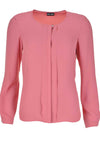 Gerry Weber Pleated Panel Long Sleeve Blouse, Salmon Pink